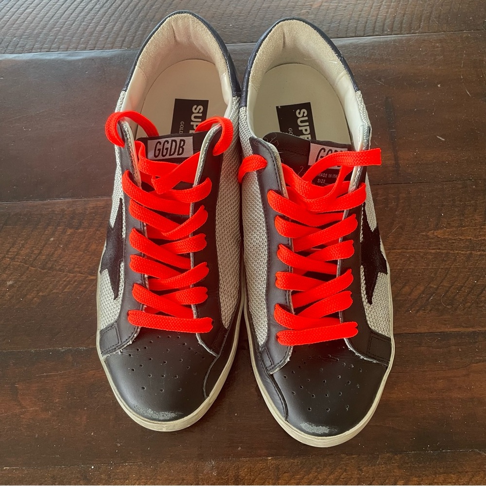 Golden Goose‎ Superstar Sneakers Mesh and Leather size 42/US 12 Orange Black - Picture 5 of 14